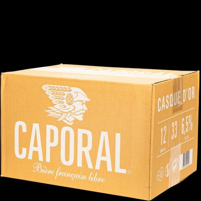CARTON 12 BOUTEILLES 33CL BIERE CASQUE D'OR ALC: 6,5% – Brasserie Caporal